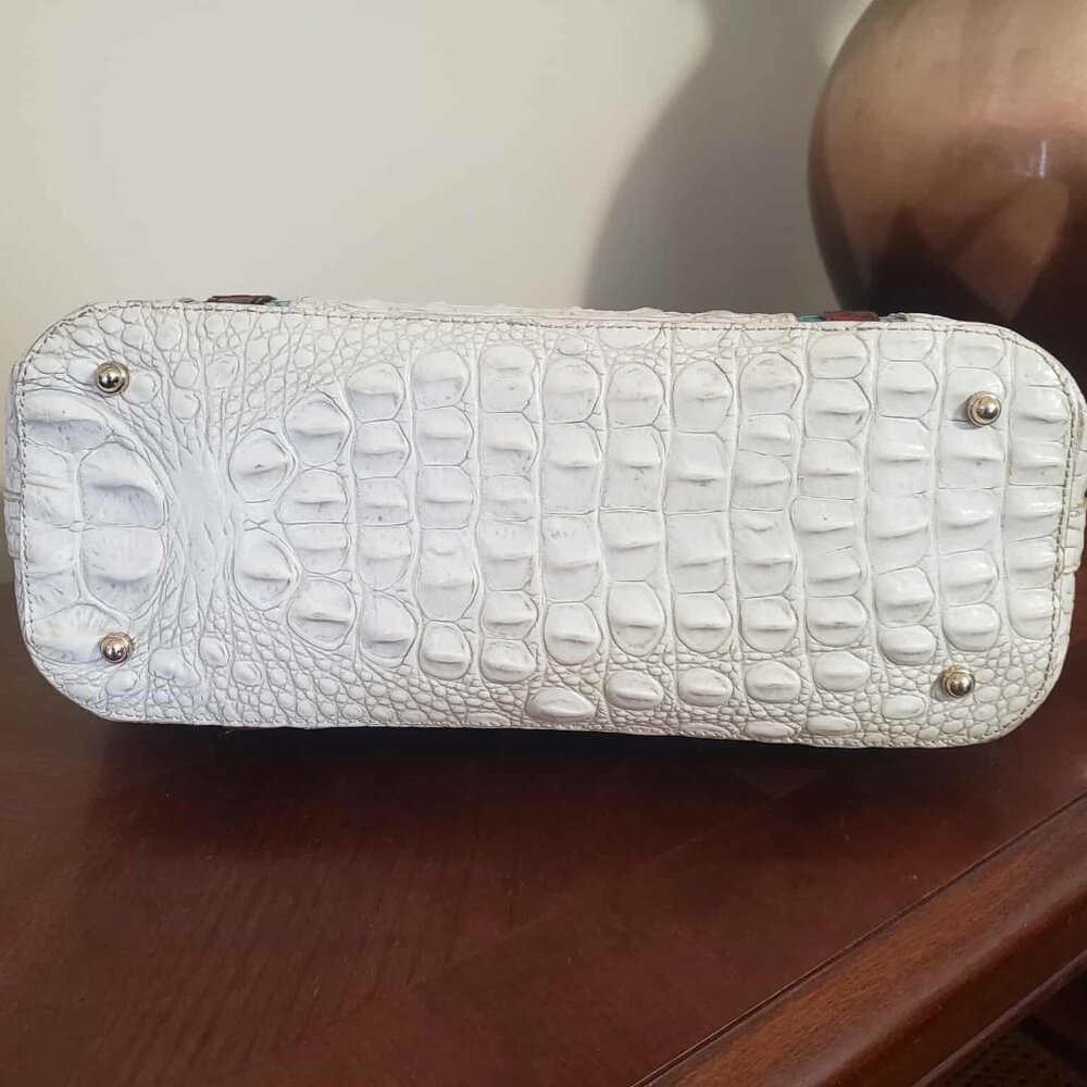 Brahmin Melbourne Ivory Pecan Medium Asher Tote Handbag - EUC - Picture 3 of 6